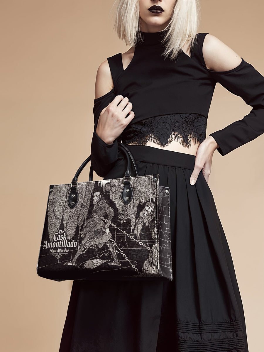 "The Cask Of Amontillado" - Black Interior - Leather Handbag