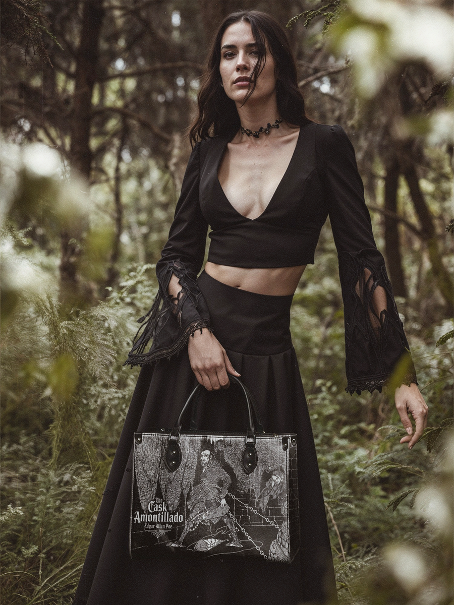 "The Cask Of Amontillado" - Black Interior - Leather Handbag