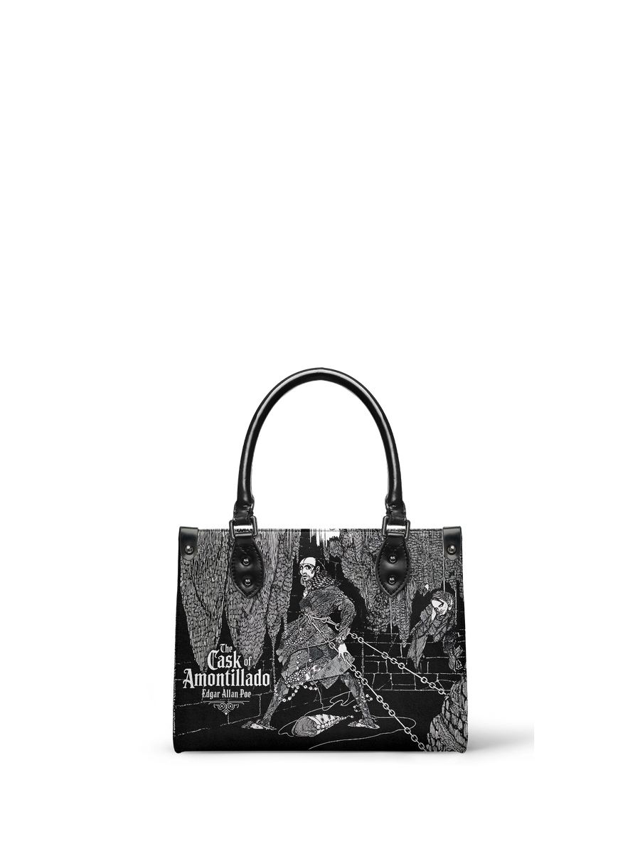 "The Cask Of Amontillado" - Black Interior - Small Leather Handbag