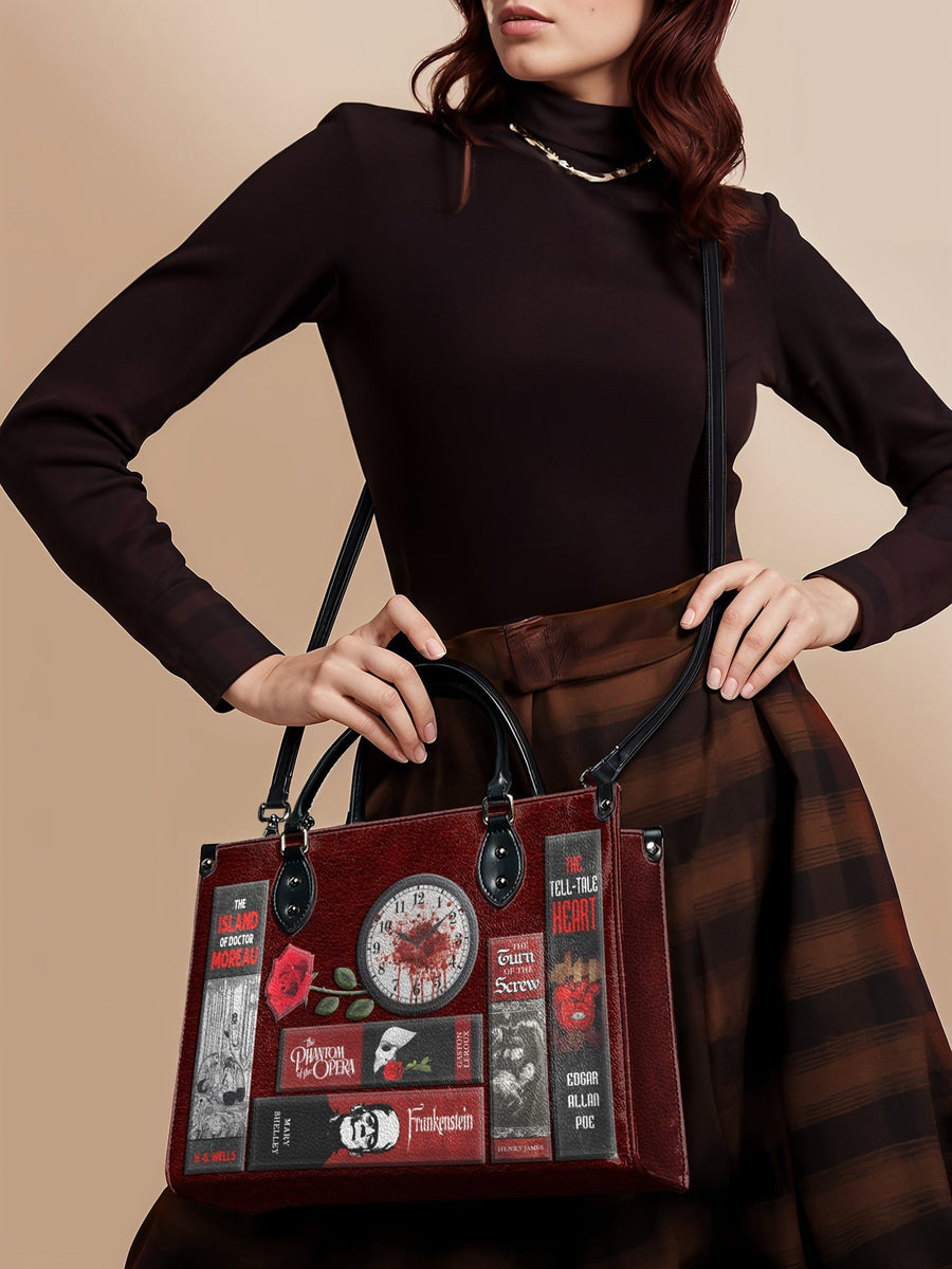 "The Crimson Codex" - Black Interior - Leather Handbag