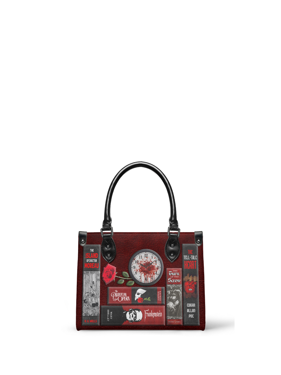 "The Crimson Codex" - Black Interior - Small Leather Handbag