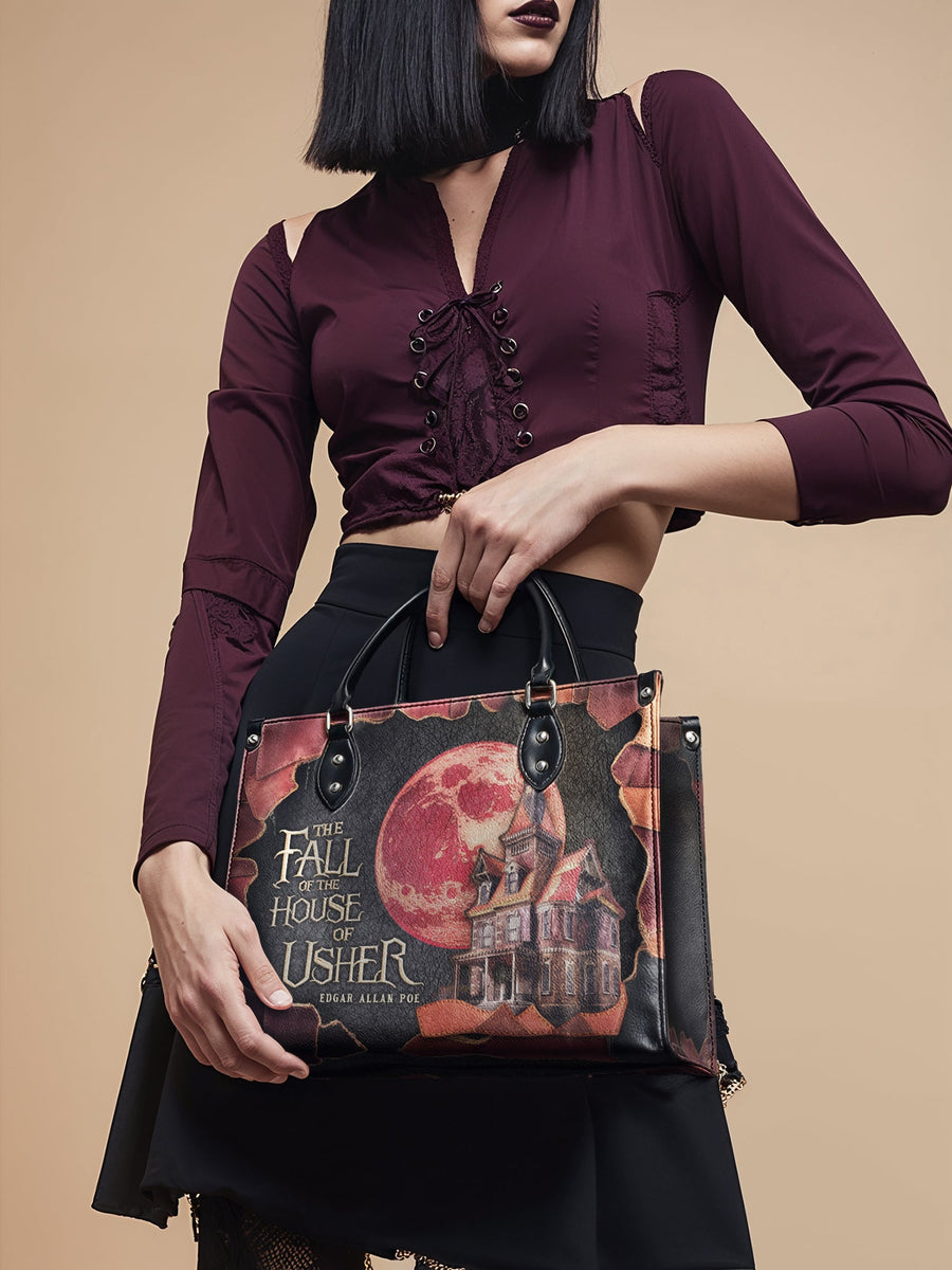 "The Fall Of The House Of Usher" - Black Interior - Leather Handbag