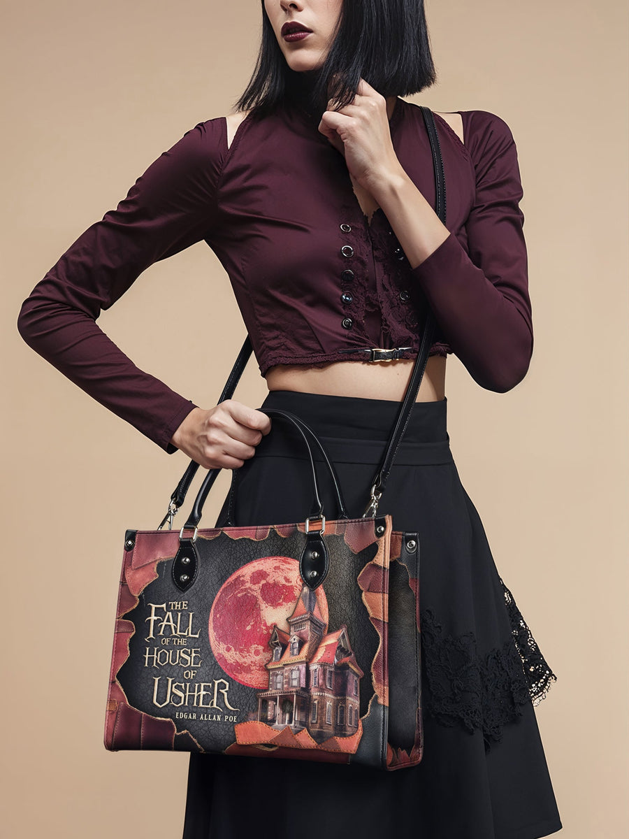 "The Fall Of The House Of Usher" - Black Interior - Leather Handbag