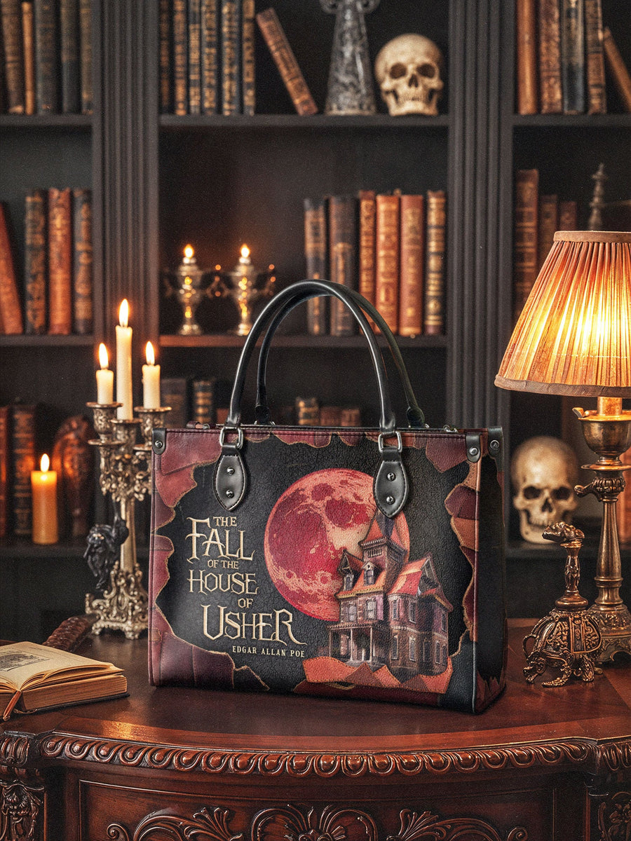 "The Fall Of The House Of Usher" - Black Interior - Leather Handbag