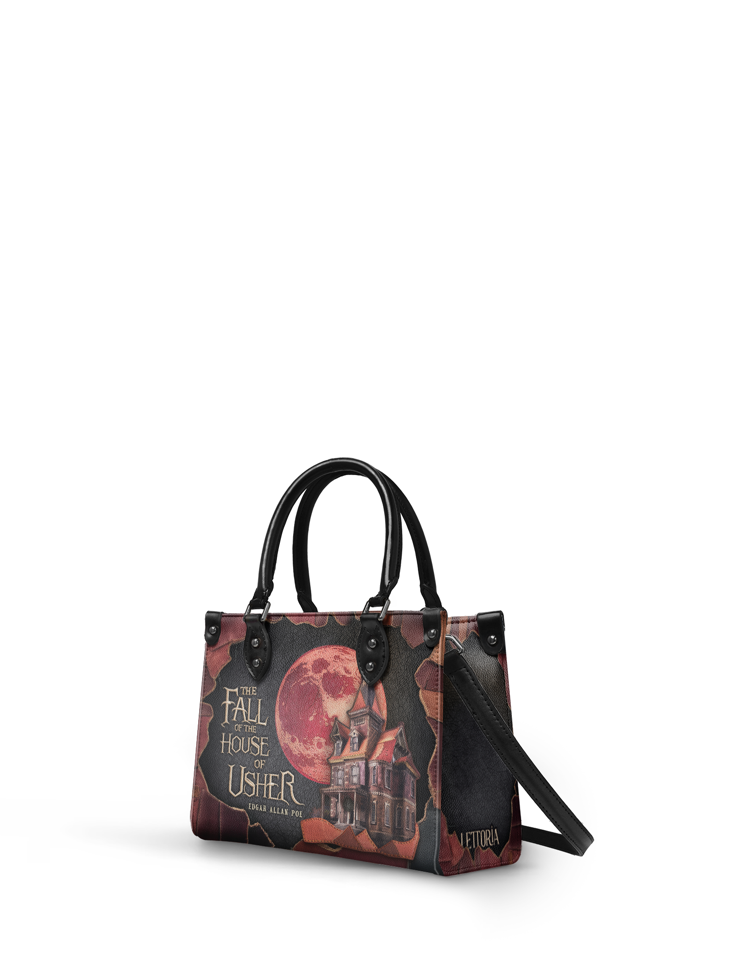"The Fall Of The House Of Usher" - Black Interior - Small Leather Handbag