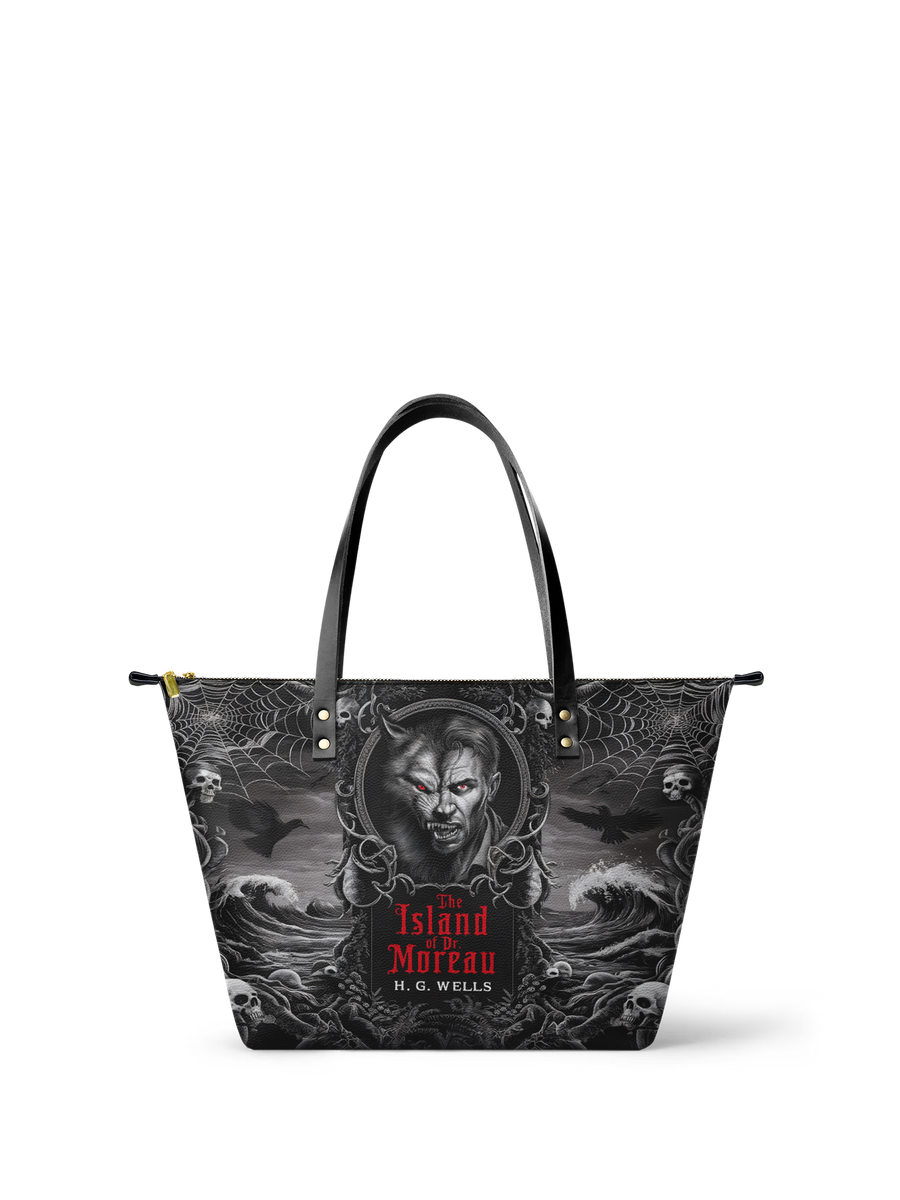 "The Island Of Dr Moreau" Leather Tote Bag