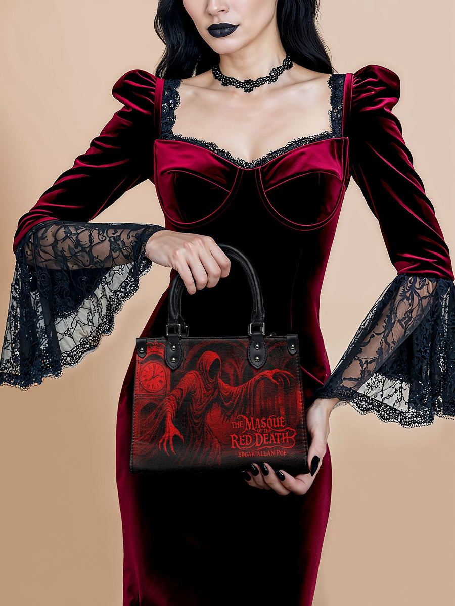 "The Masque Of The Red Death" - Black Interior - Small Leather Handbag