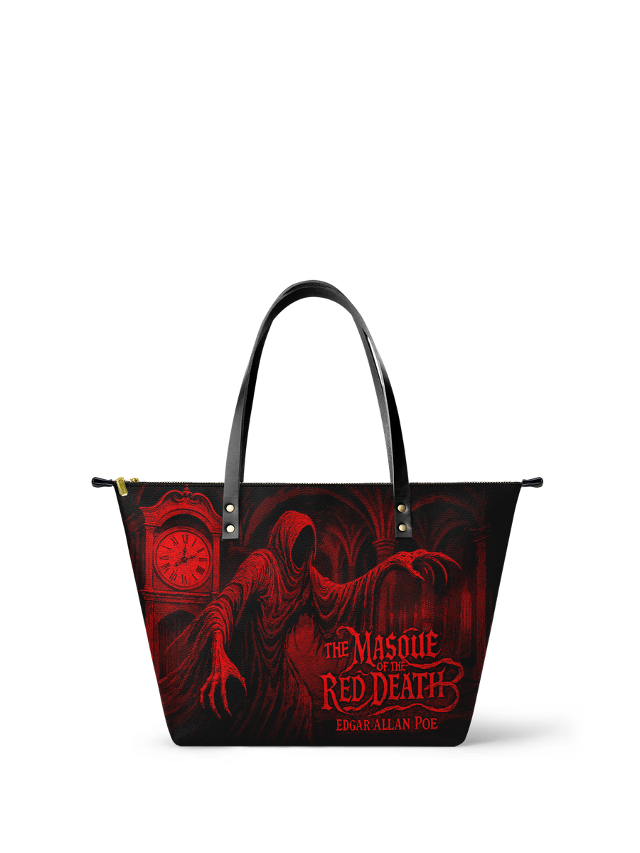 "The Masque Of The Red Death" Leather Tote Bag