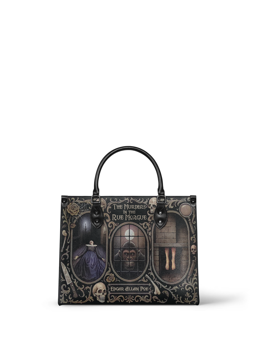 "The Murders In The Rue Morgue" - Black Interior - Leather Handbag