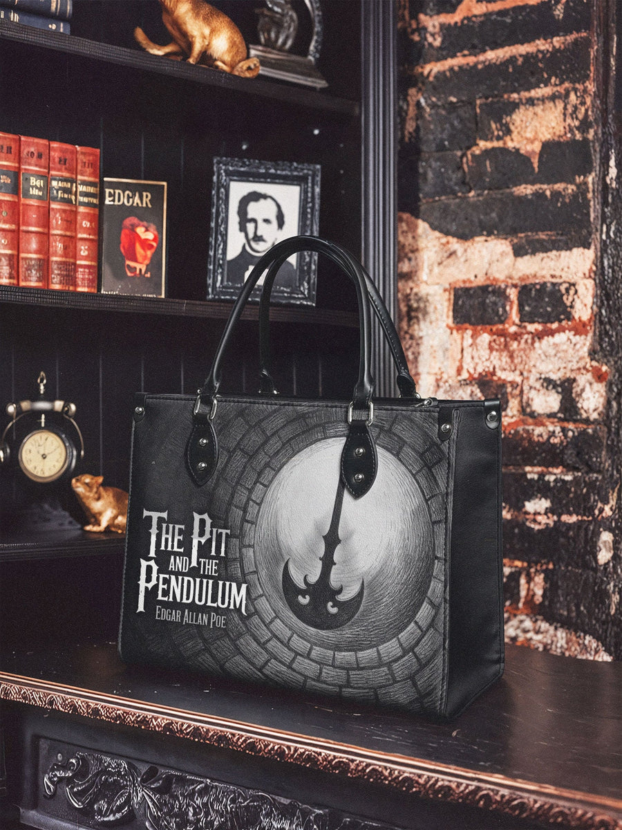 "The Pit And The Pendulum" - Black Interior - Leather Handbag