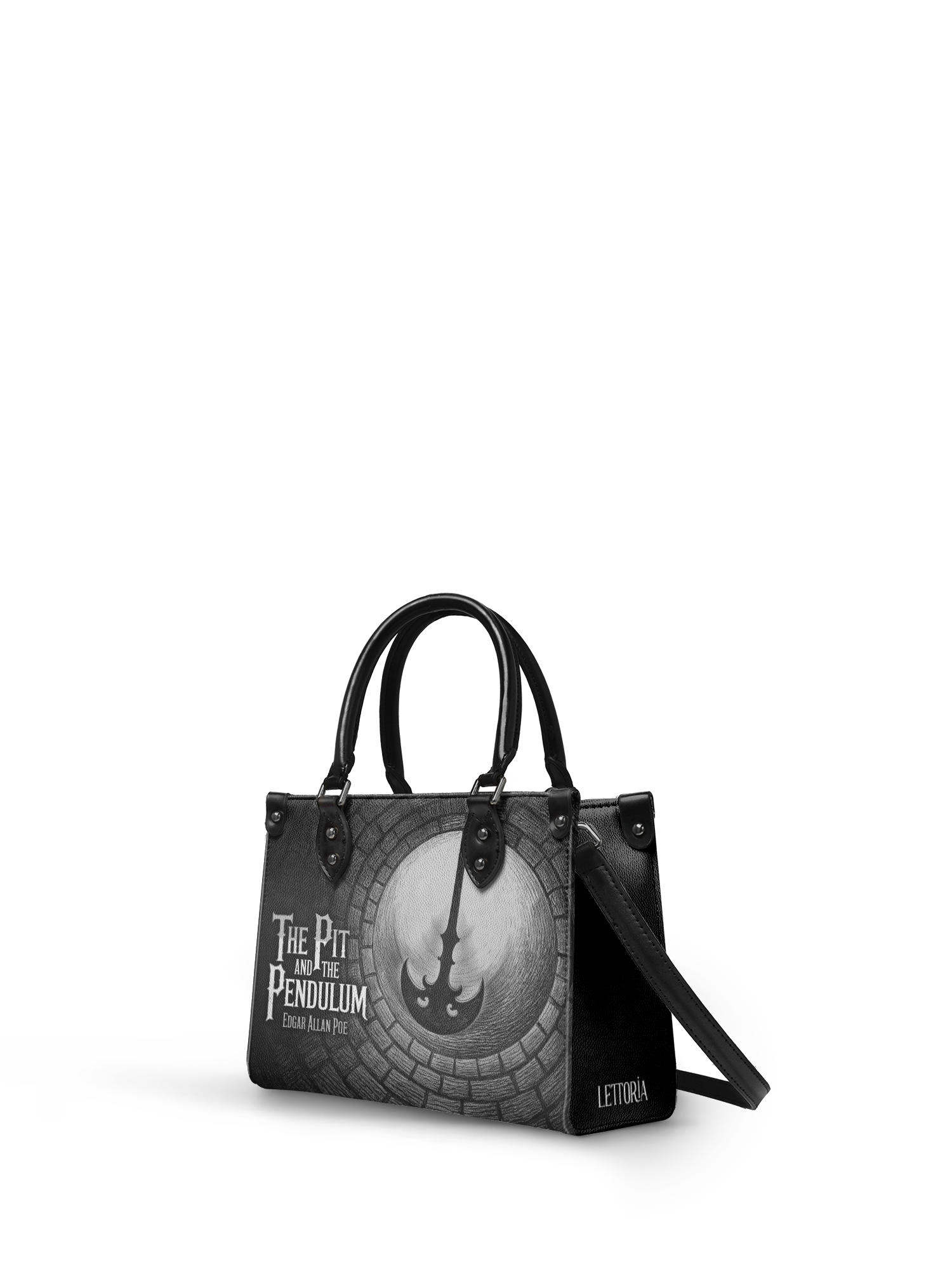 "The Pit And The Pendulum" - Black Interior - Small Leather Handbag