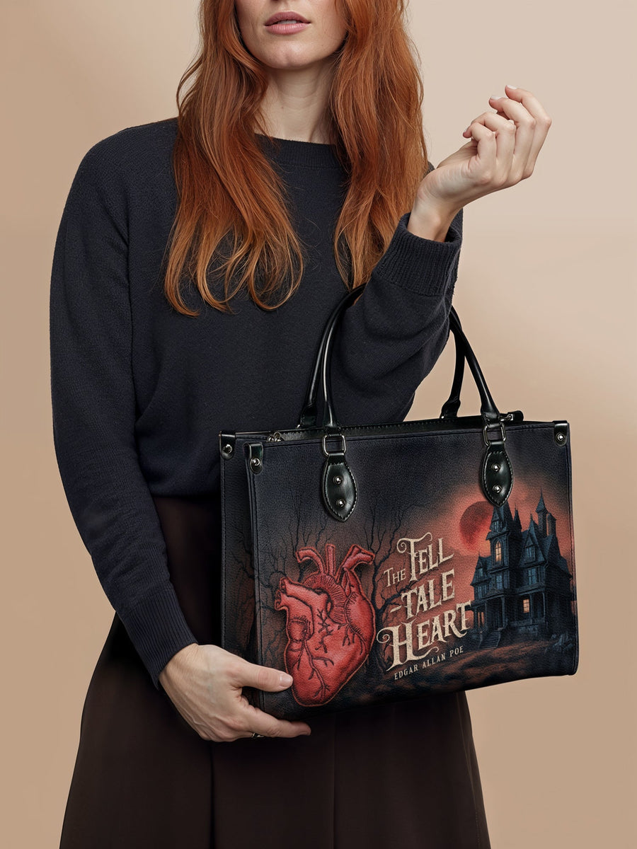 "The Tell-Tale Heart" - Black Interior - Leather Handbag