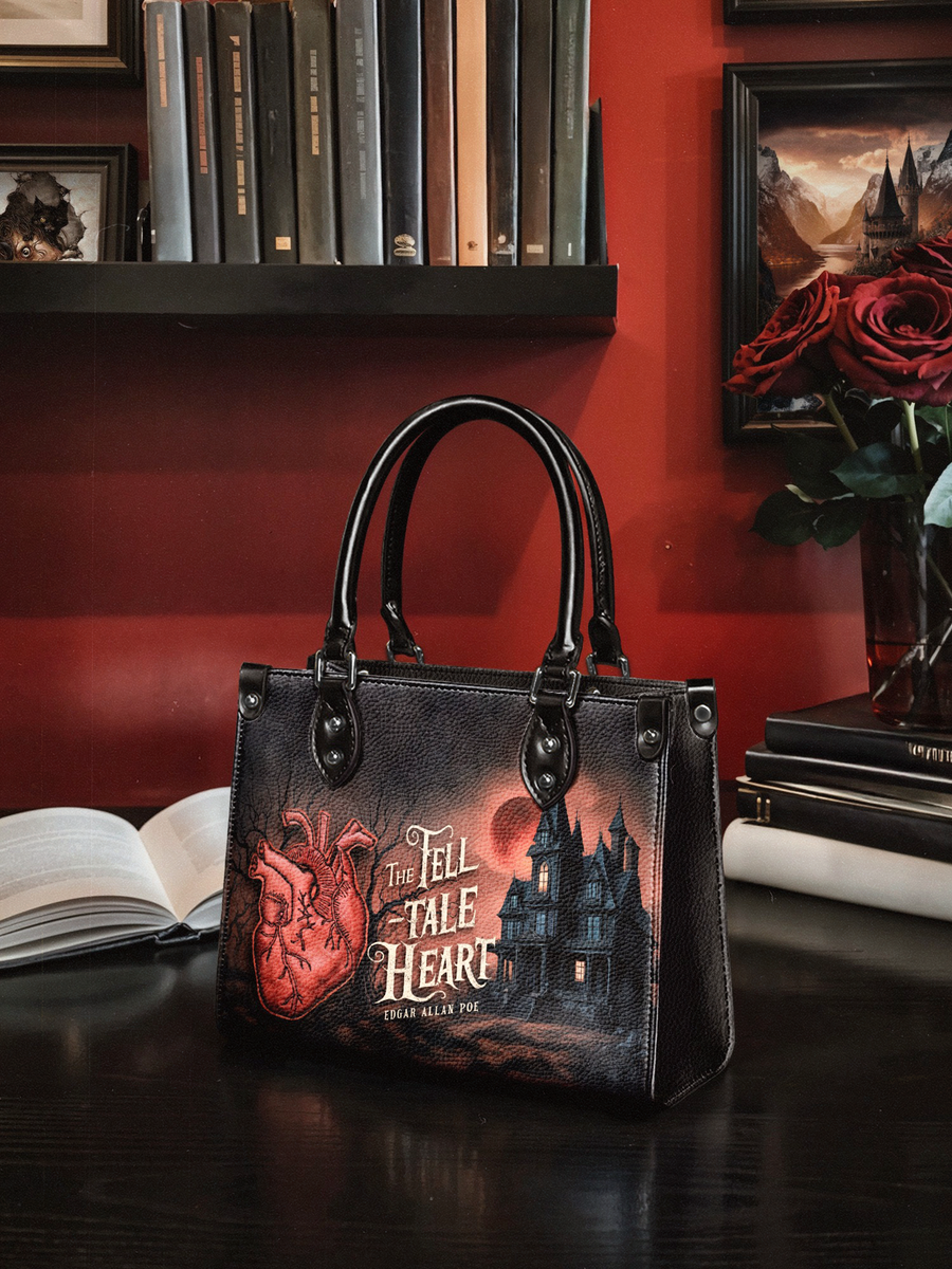 "The Tell-Tale Heart" - Black Interior - Small Leather Handbag