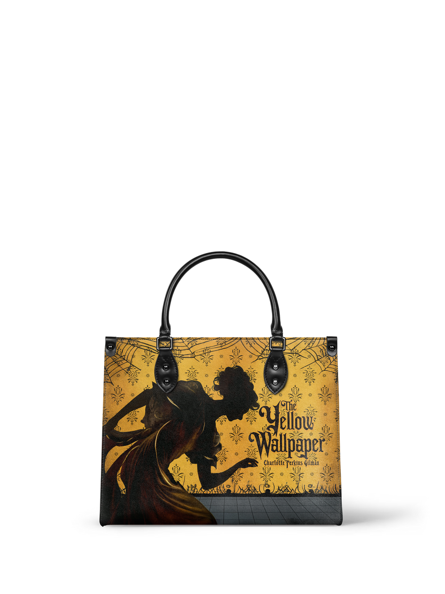 "The Yellow Wallpaper" - Black Interior - Leather Handbag