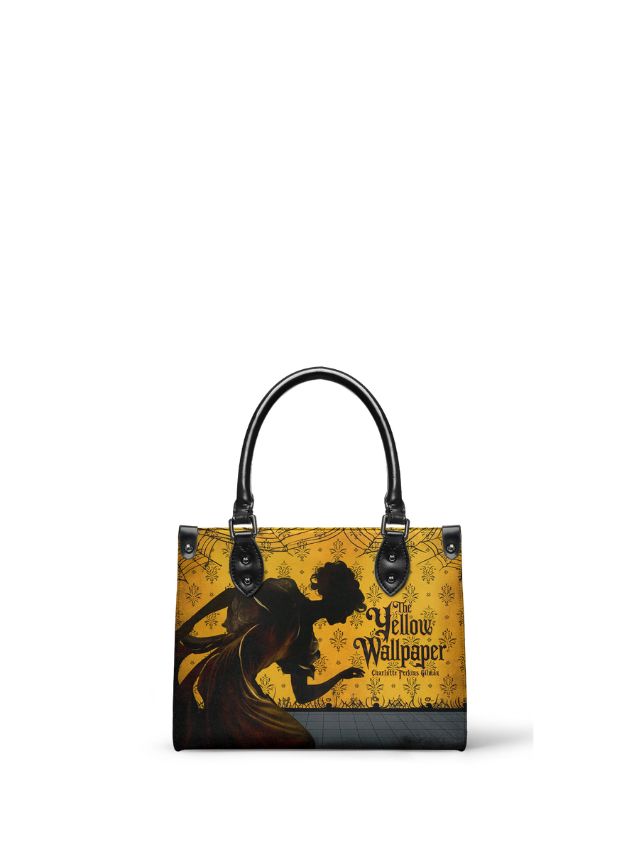"The Yellow Wallpaper" - Black Interior - Small Leather Handbag