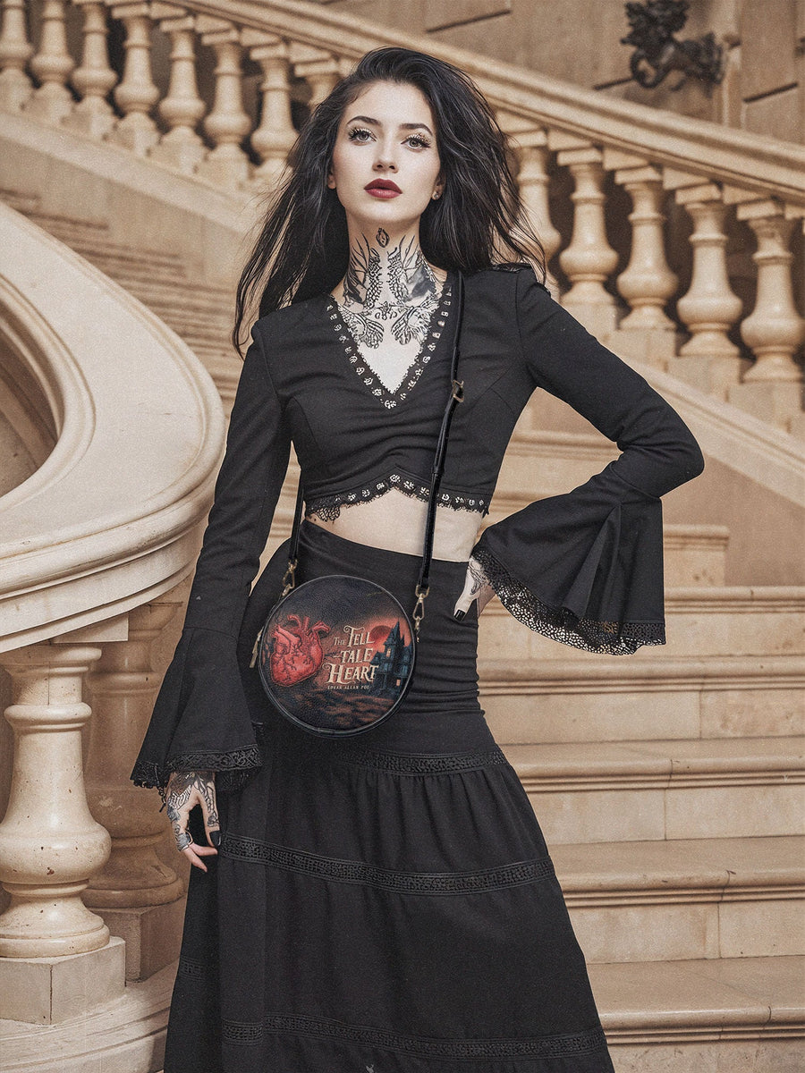 "The Tell-Tale Heart" Circle Crossbody Bag