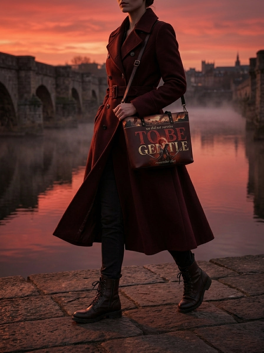 "We Did Not Survive To Be Gentle" Warrior Sisters Leather Tote Bag
