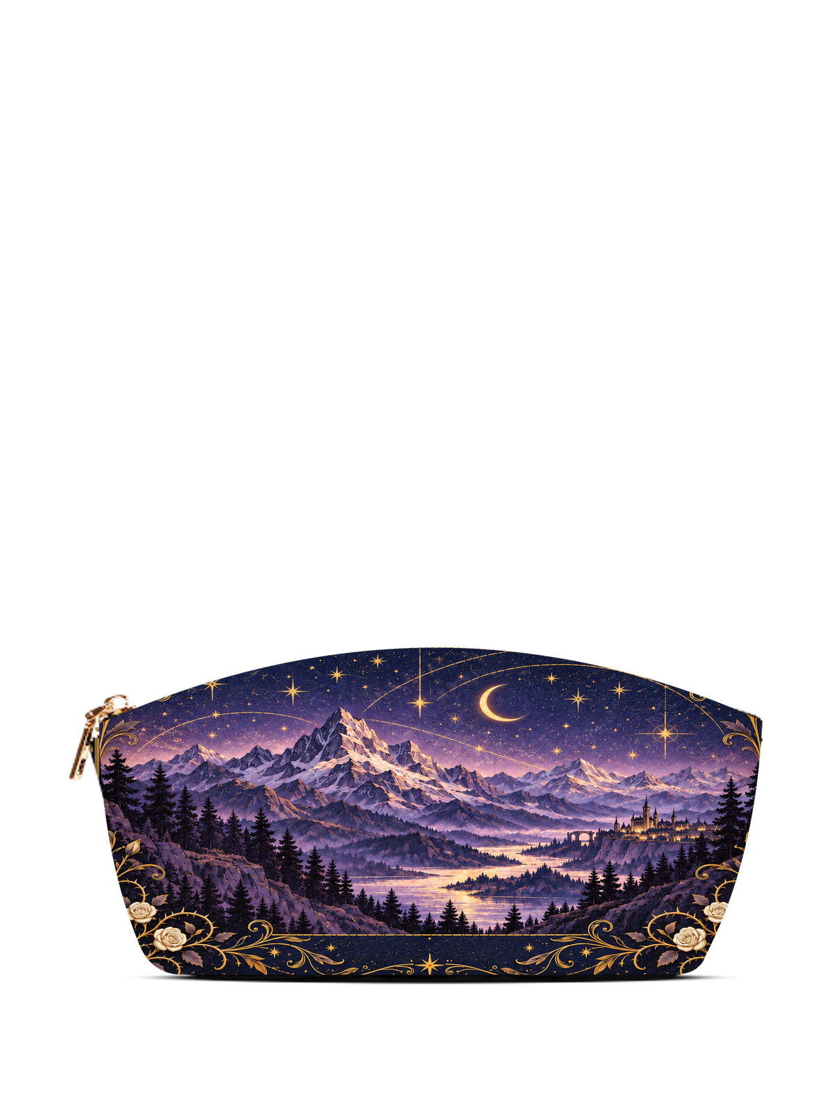 "Amethyst Peaks" Moonlit Valley Eclipse Makeup Bag