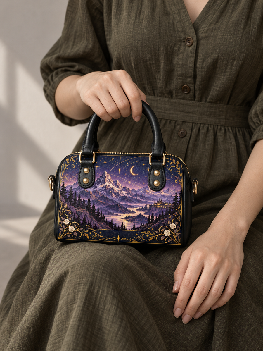 "Amethyst Peaks" Moonlit Valley Mini Satchel