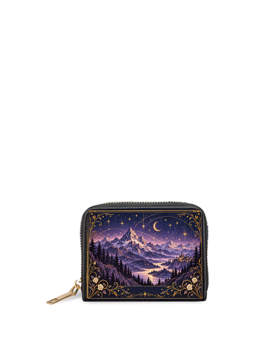 "Amethyst Peaks" Moonlit Valley Mini Wallet