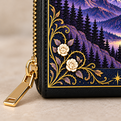 "Amethyst Peaks" Moonlit Valley Mini Wallet