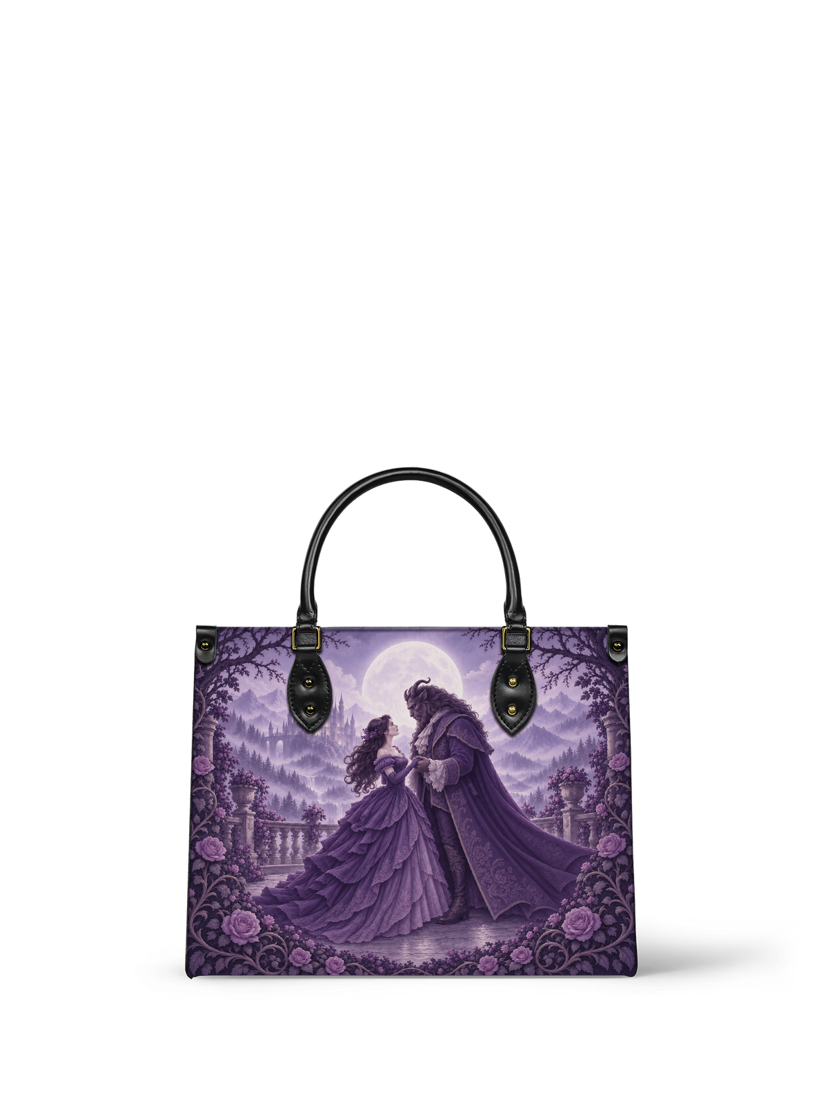 "Beauty and the Beast" Moonlit Rose Art Edition Leather Handbag