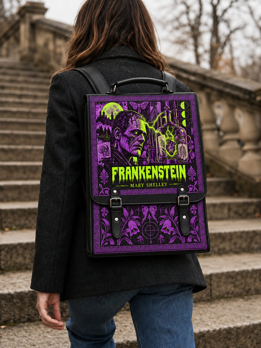 "Frankenstein" Lablight Violet Leather Backpack