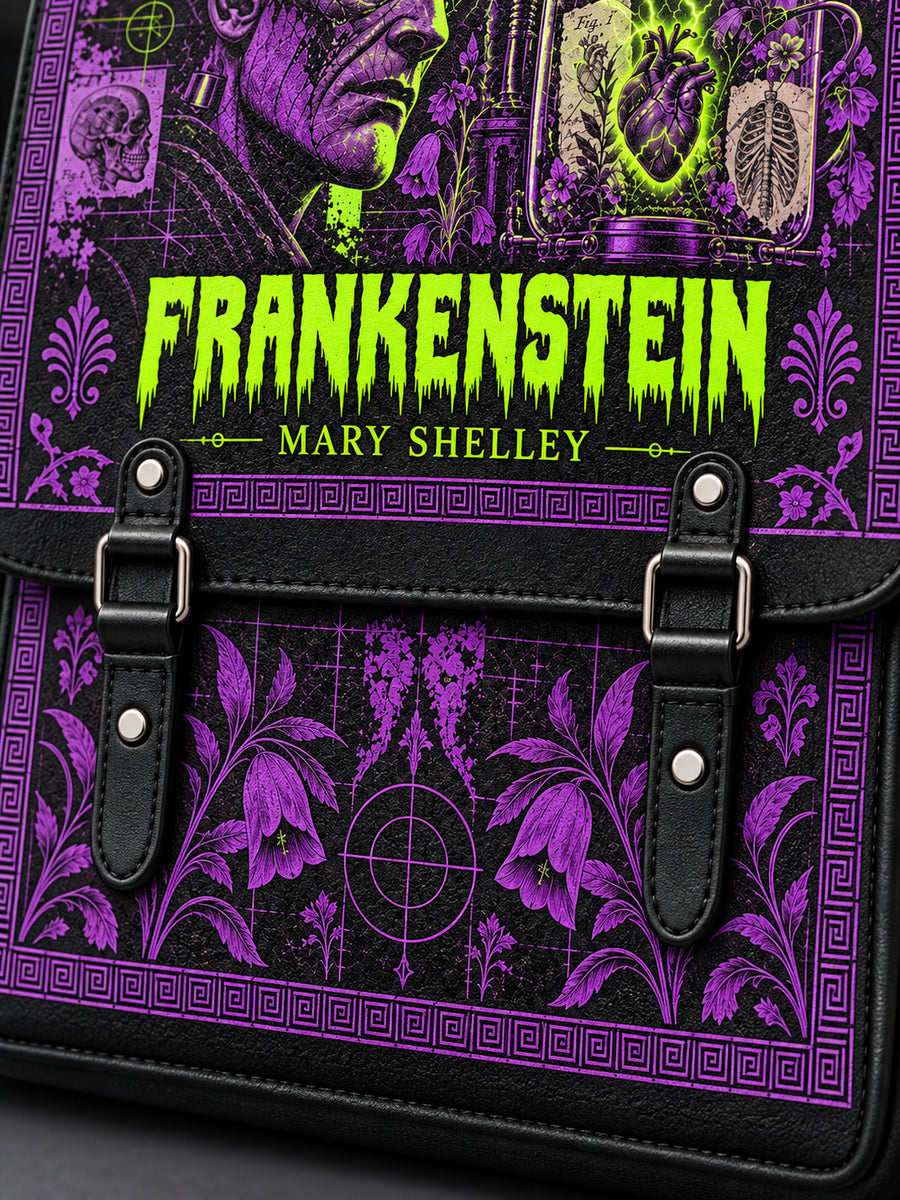 "Frankenstein" Lablight Violet Leather Backpack