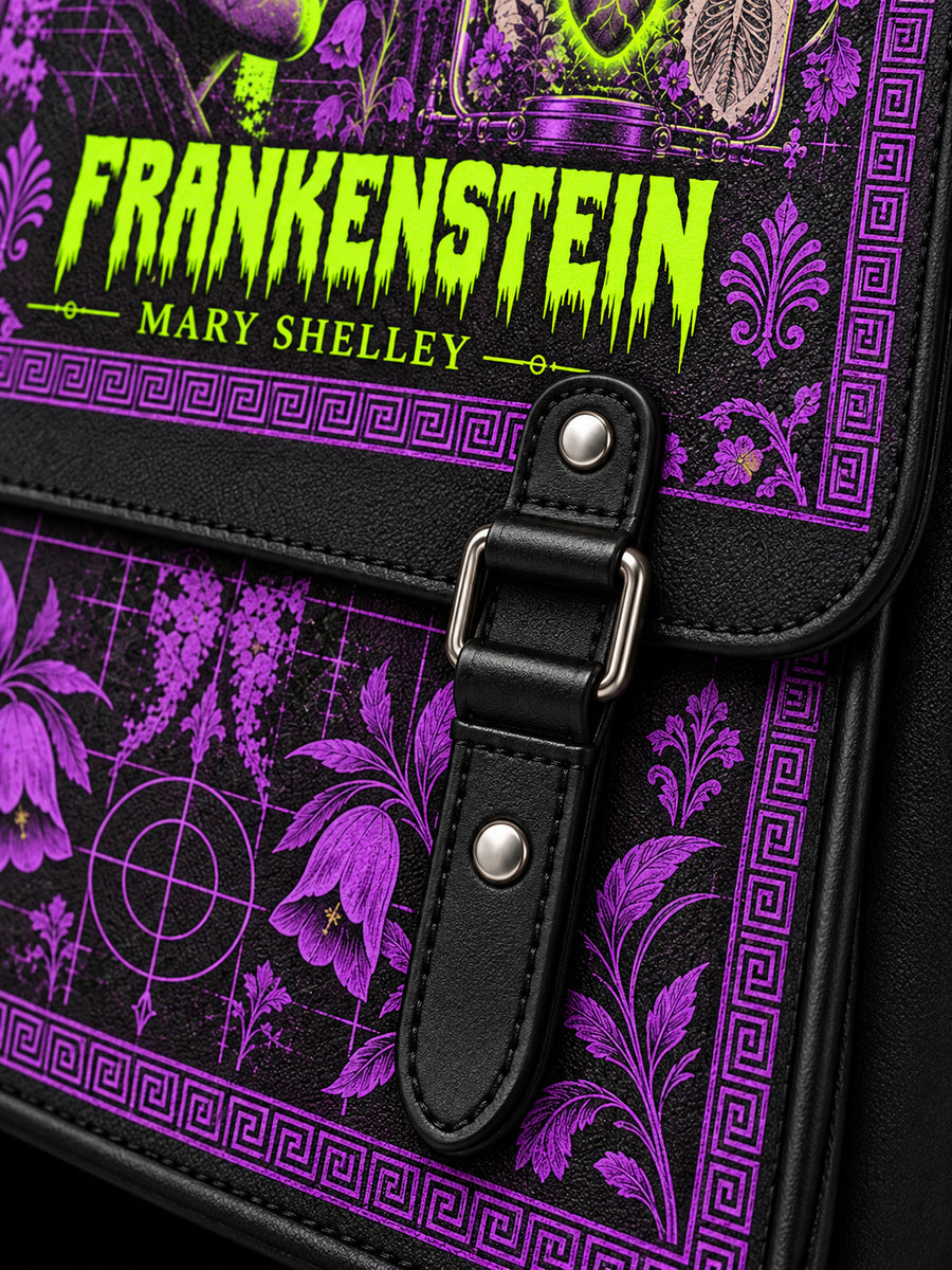 "Frankenstein" Lablight Violet Leather Backpack