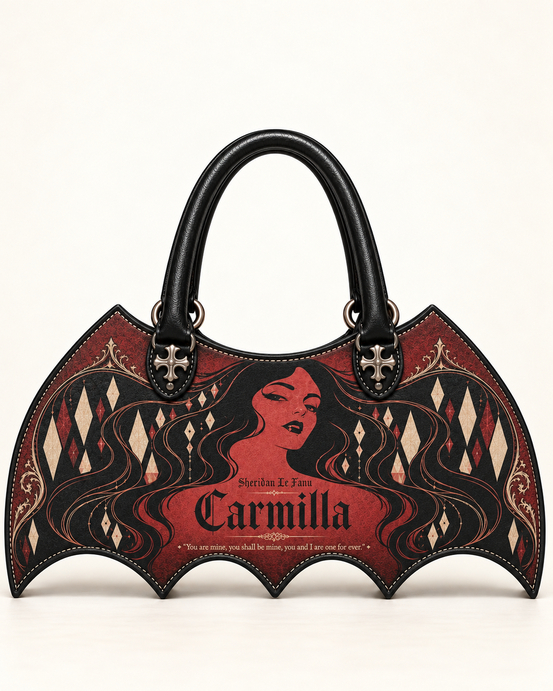 "Carmilla" Crimson Bride Bat Wing Handbag
