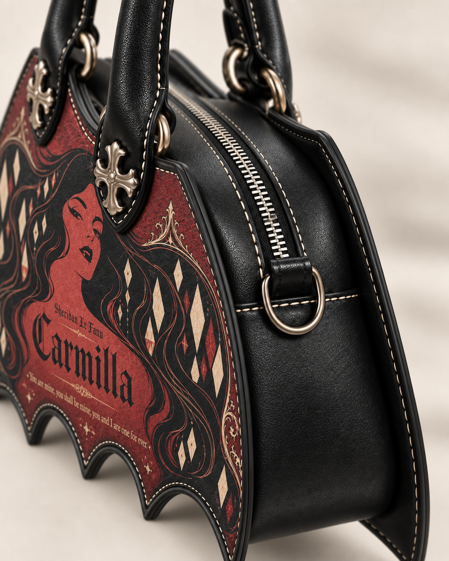 "Carmilla" Crimson Bride Bat Wing Handbag