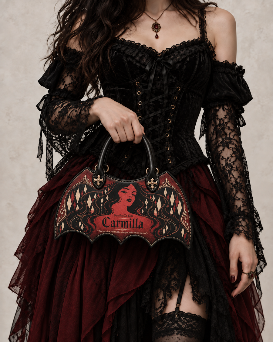 "Carmilla" Crimson Bride Bat Wing Handbag