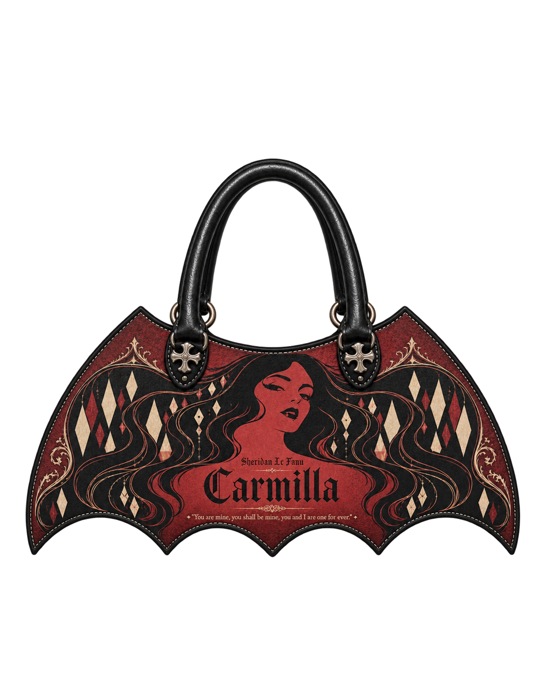 "Carmilla" Crimson Bride Bat Wing Handbag