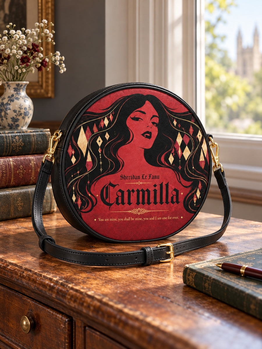 "Carmilla" Crimson Bride Circle Crossbody Bag