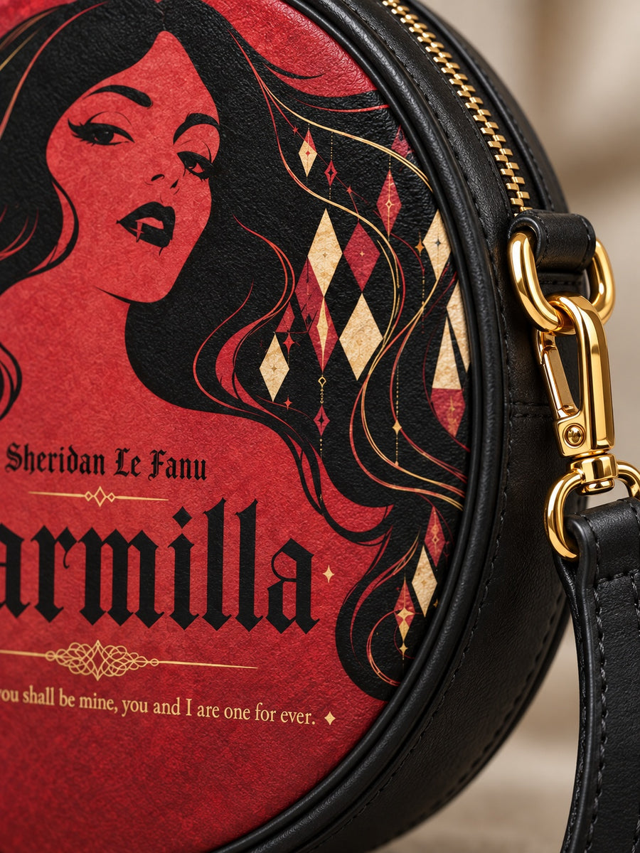 "Carmilla" Crimson Bride Circle Crossbody Bag