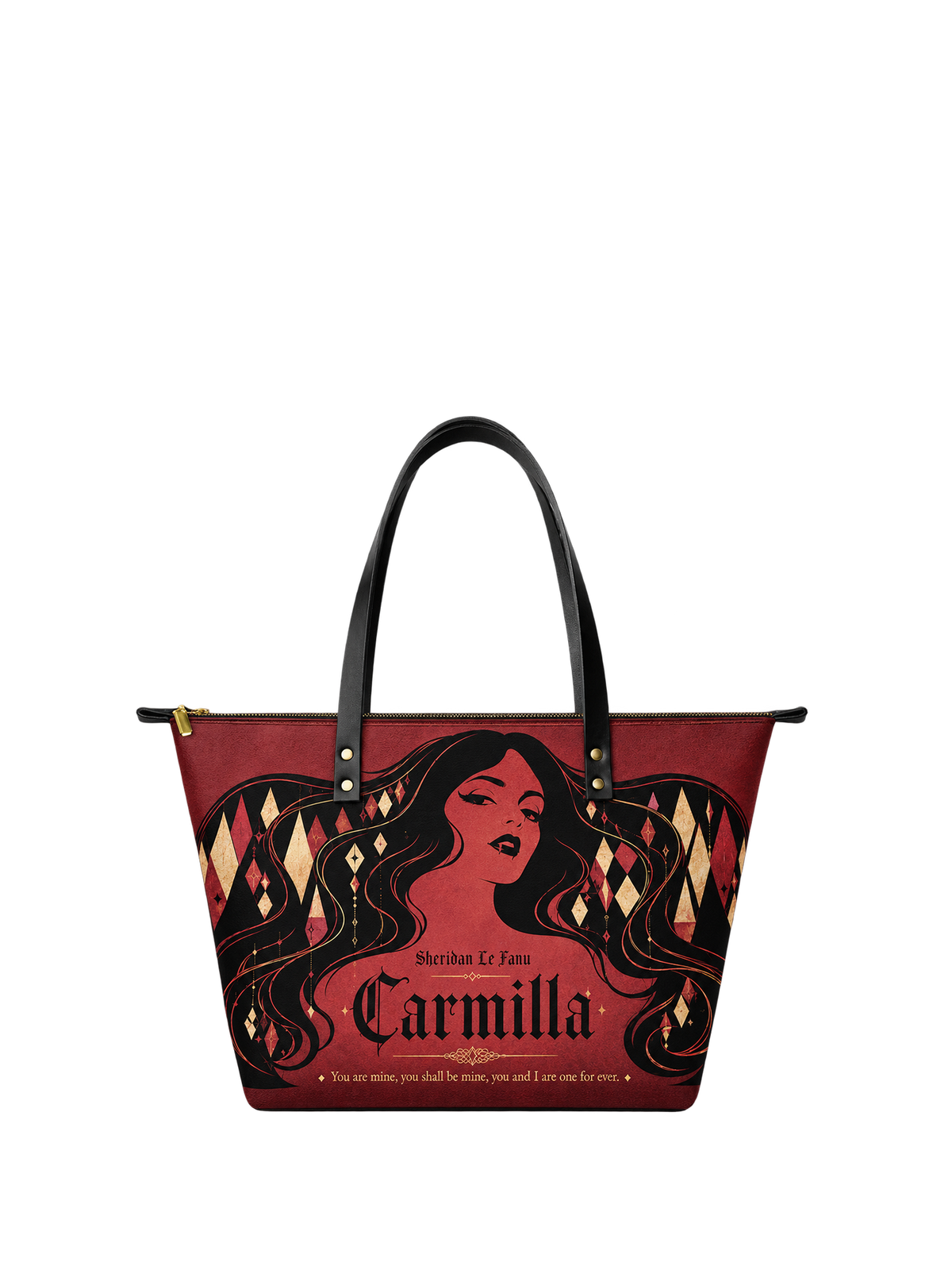 "Carmilla" Crimson Bride Leather Tote Bag