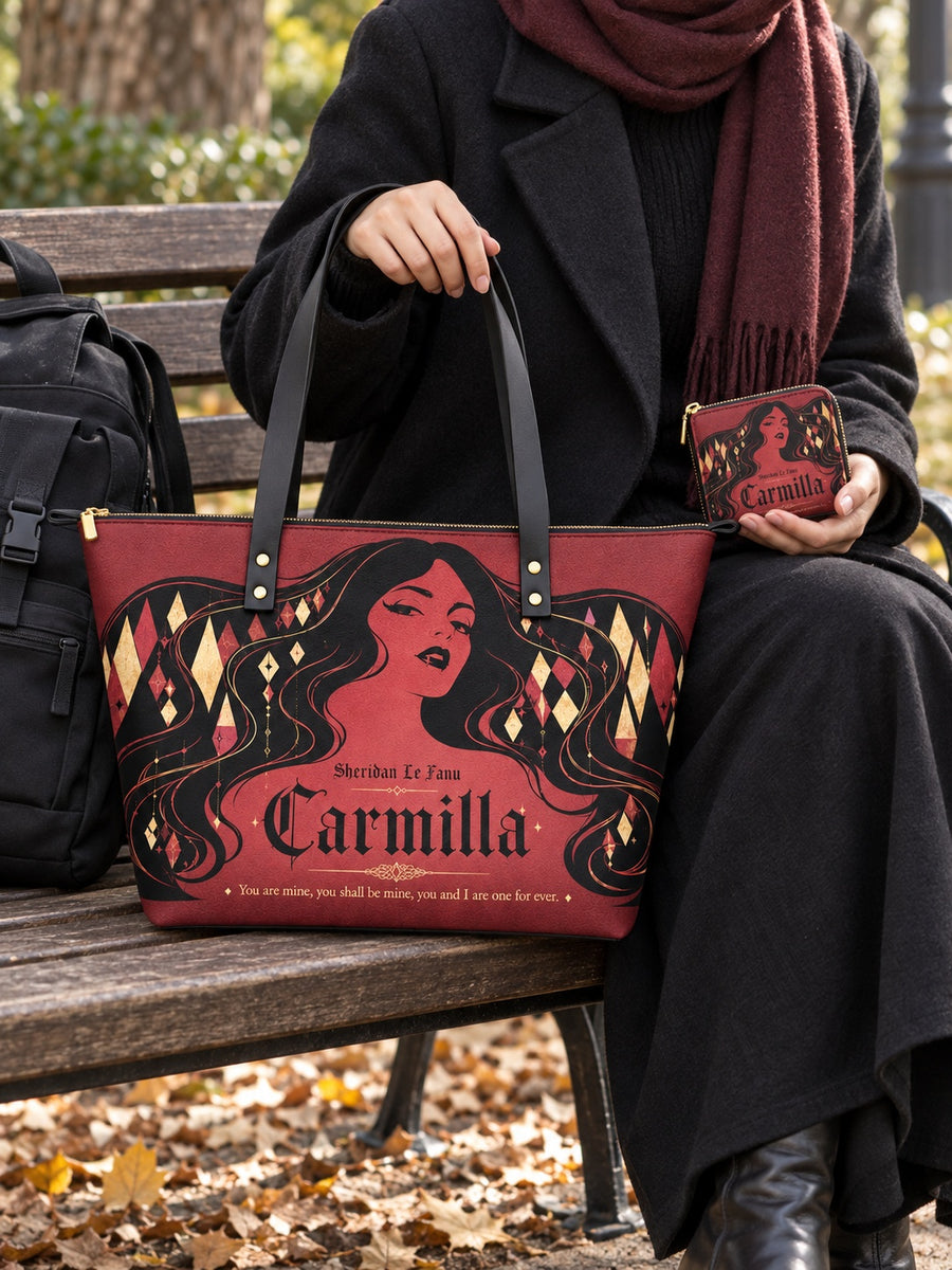 "Carmilla" Crimson Bride Leather Tote Bag