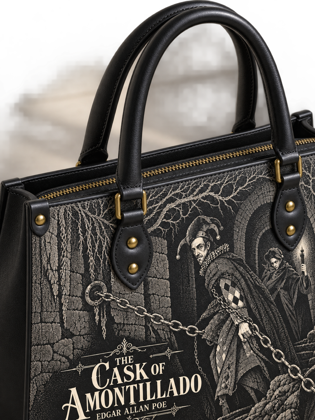 "The Cask Of Amontillado" Leather Handbag