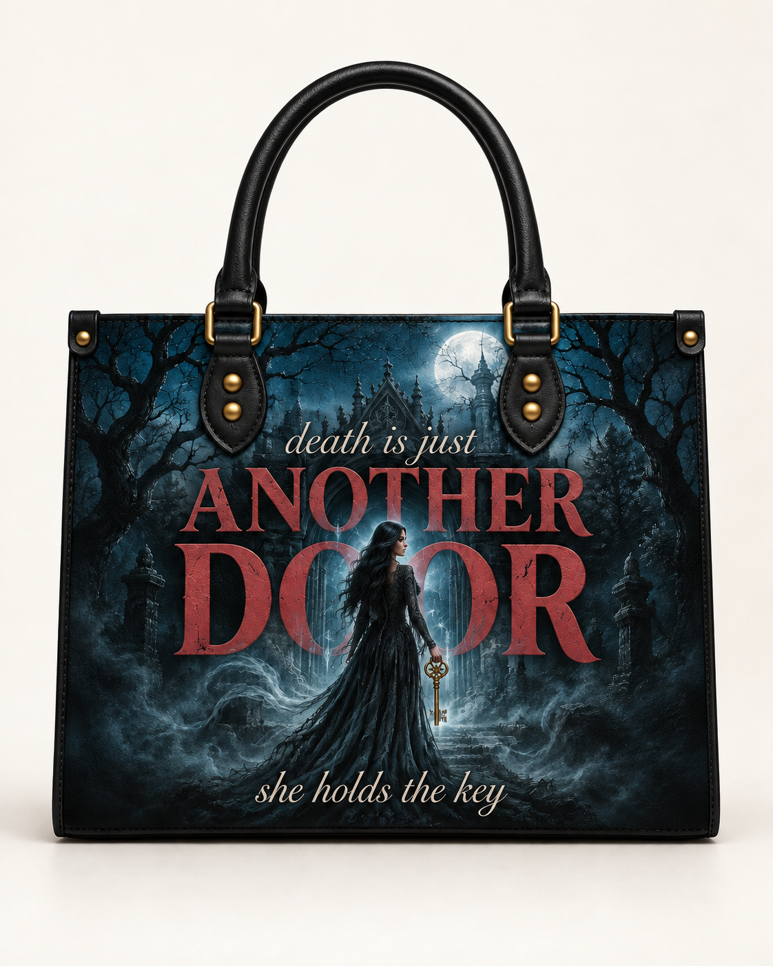 "Death Is Just Another Door" Necromancer Leather Handbag