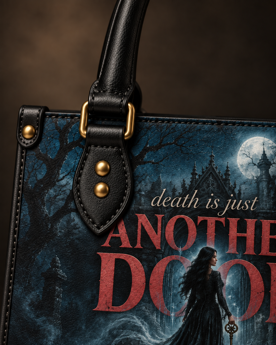 "Death Is Just Another Door" Necromancer Leather Handbag