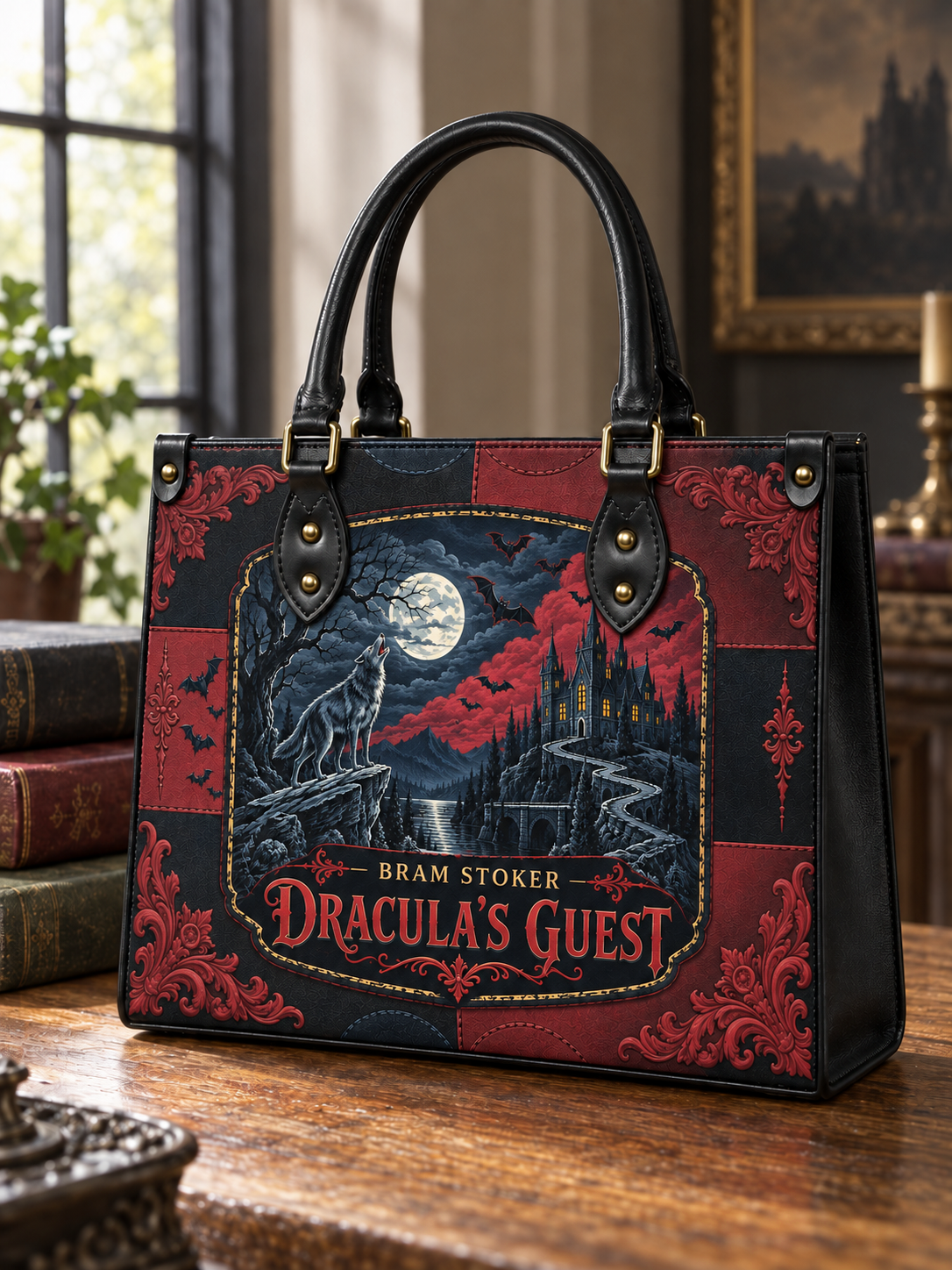"Dracula's Guest" - Black Interior - Leather Handbag