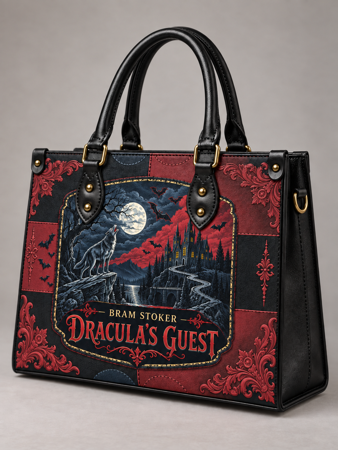 "Dracula's Guest" - Black Interior - Leather Handbag
