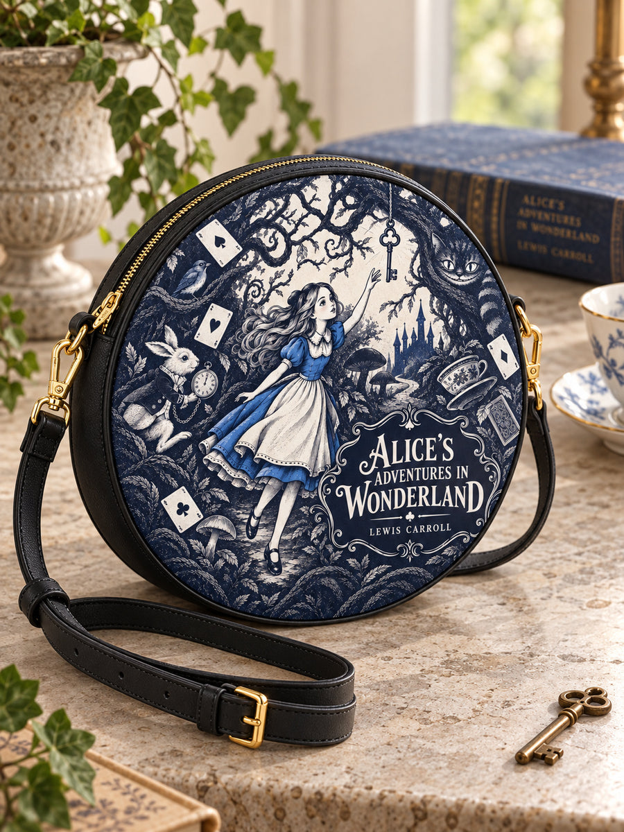 "Down The Rabbit Hole" Circle Crossbody Bag