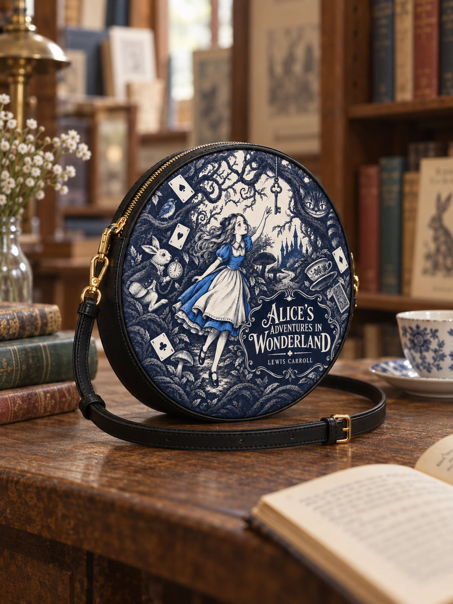 "Down The Rabbit Hole" Circle Crossbody Bag