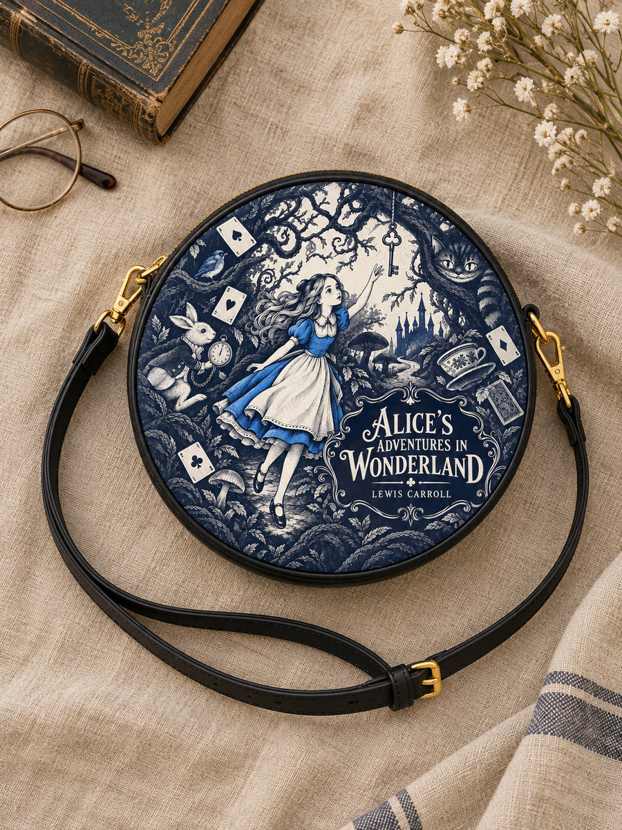 "Down The Rabbit Hole" Circle Crossbody Bag