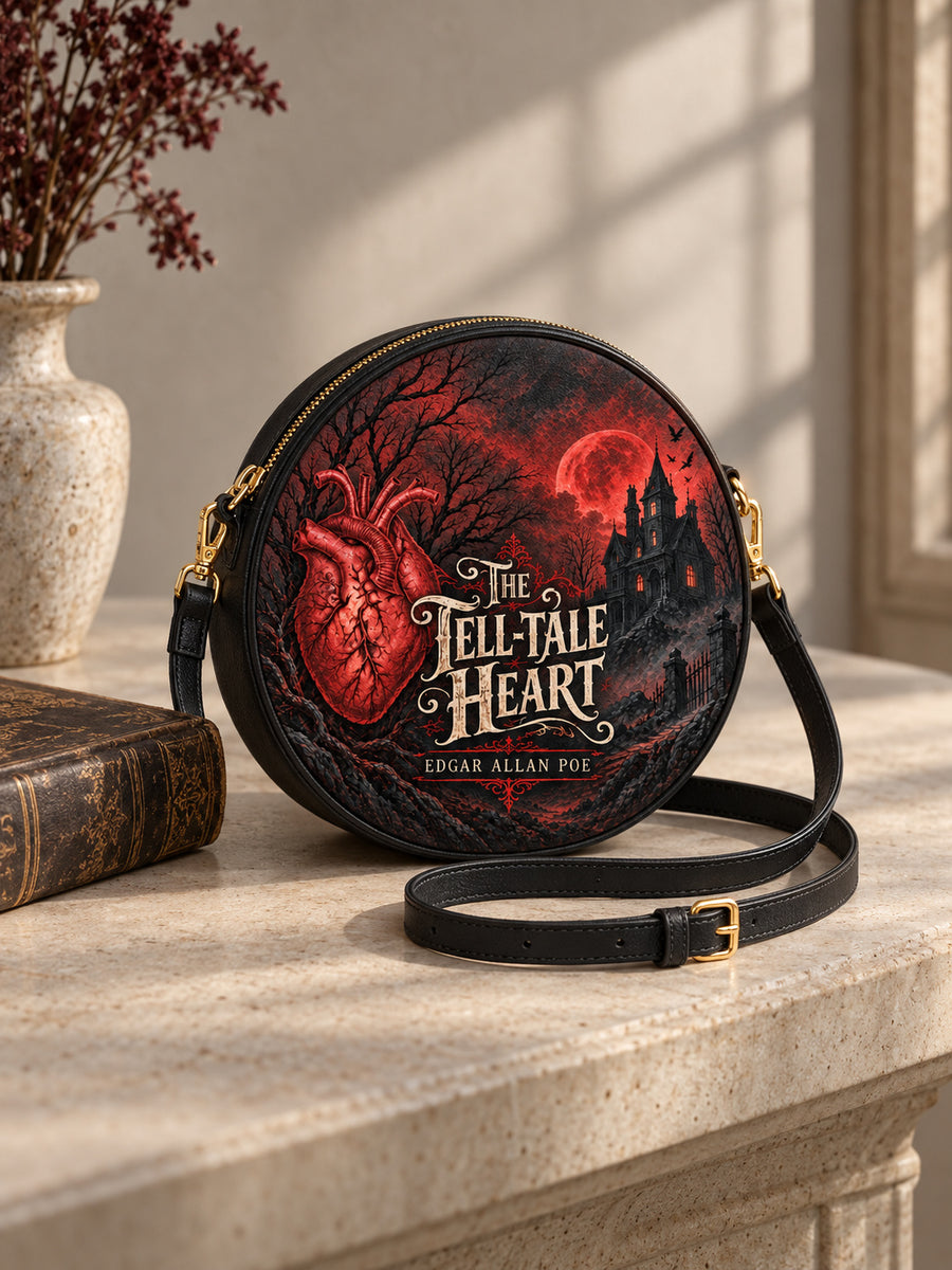 "The Tell-Tale Heart" Circle Crossbody Bag