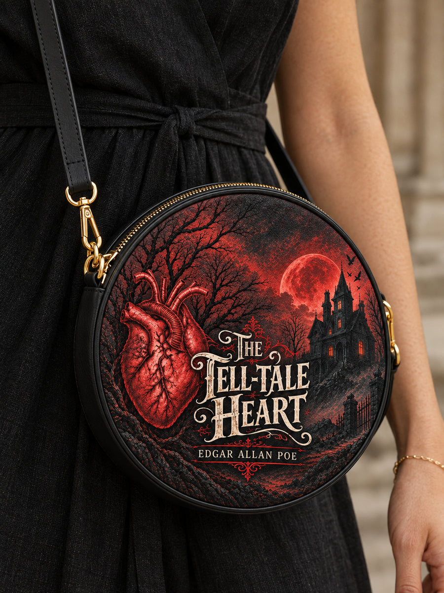 "The Tell-Tale Heart" Circle Crossbody Bag