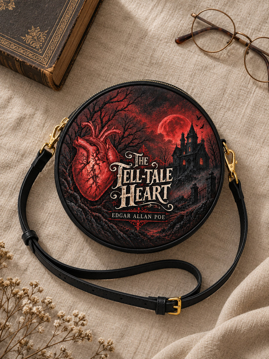 "The Tell-Tale Heart" Circle Crossbody Bag