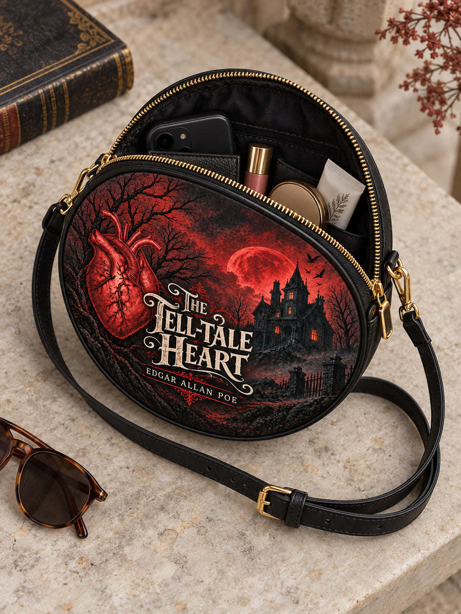 "The Tell-Tale Heart" Circle Crossbody Bag