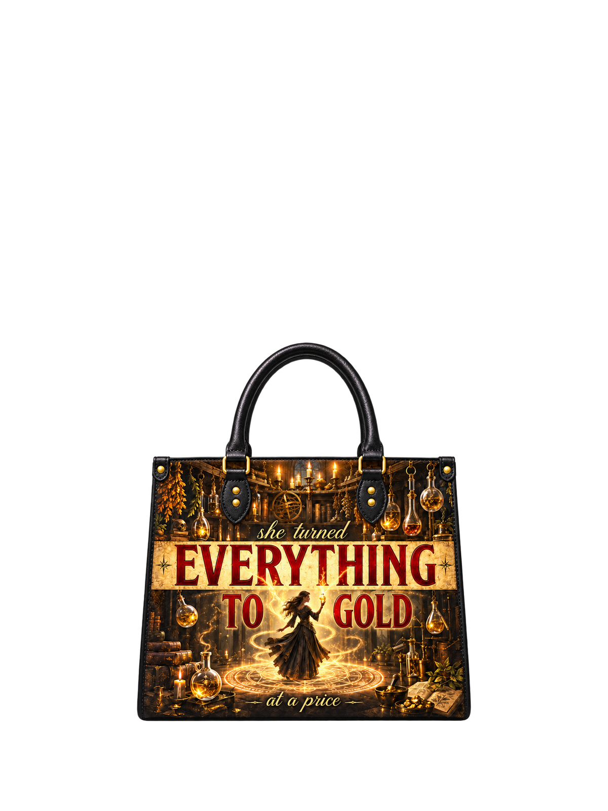 "Everything To Gold (At a Price)" Alchemist Leather Handbag